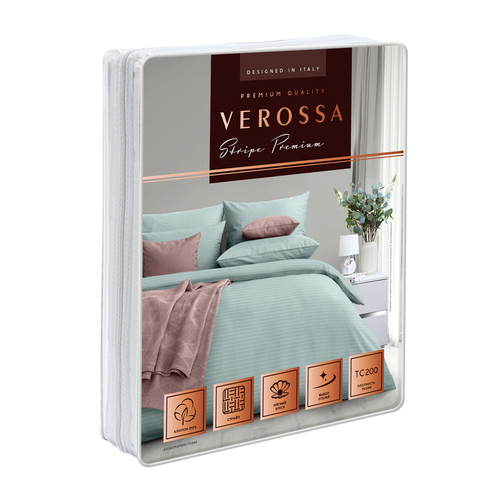 КПБ  страйп-сатин (нав 70*70) Verossa Stripe <70346 Аквамарин>