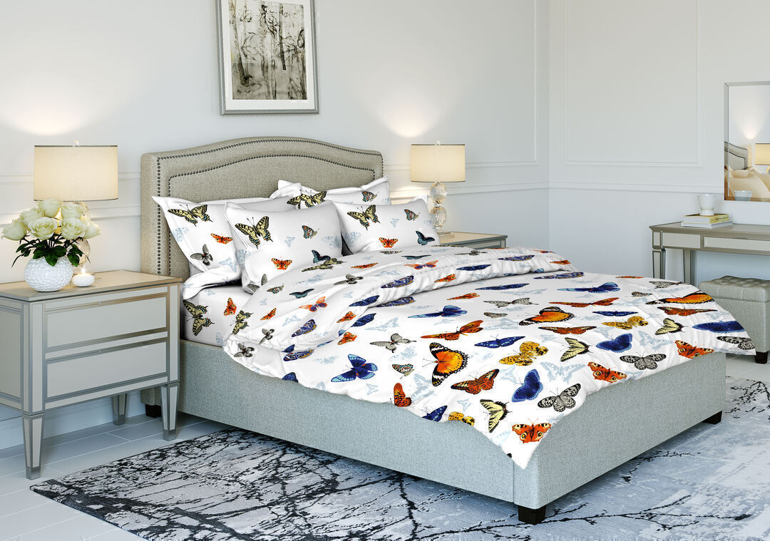 КПБ 2сп бязь (125) Реноме <70248-1 Бабочки.> (арт.35/101)