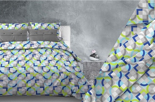 КПБ 1,5сп бязь Бояртекс (Акварель) <307 Диалог вид 9/14 бирюзовый>