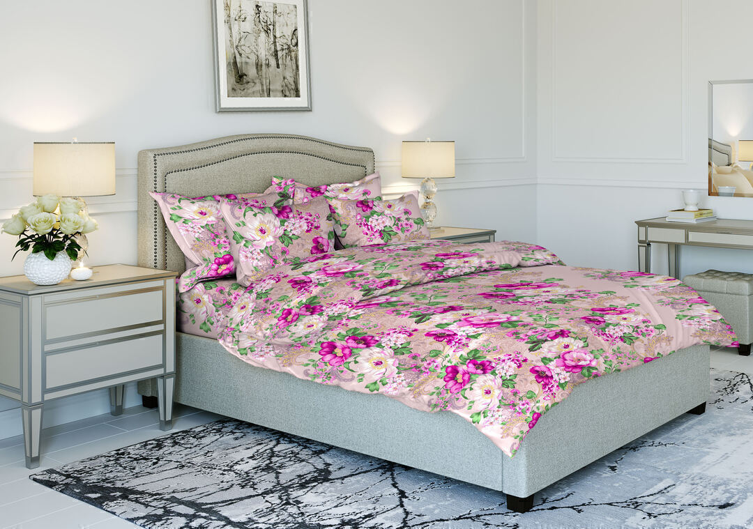 Пододеяльник 1,5сп бязь 125 (145*210) Реноме <5473-2 Королевский дуэт> (арт.35/102)