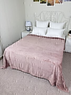 Плед однотонный жаккард в пакете Реноме, 003 орризонте мокко 