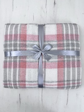 Плед Метро с бахромой Влади, белый-серый-красный, CANNY