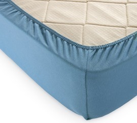 Простыня трикотажная на резинке 140гр борт 20 Текс-Дизайн Скидка<120*200, голубая ель 1.5 спальный>