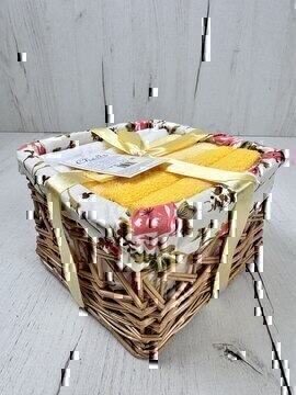 Набор салфеток в подарочной корзинке Cherir/Черир М<4290018-5, 6 предметов 30*30, беж желтый>